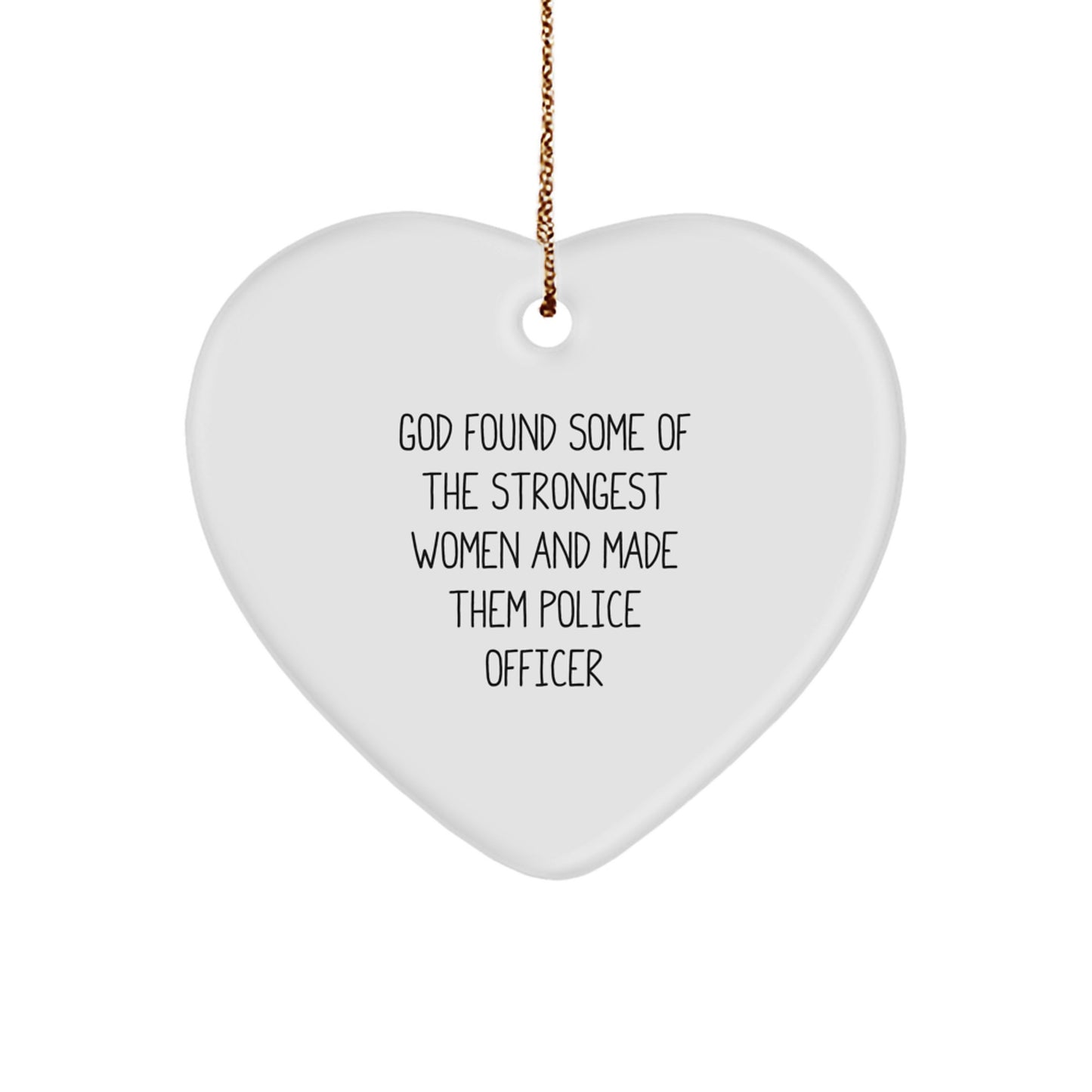 Gifts for Police Officers, Funny Heart Ornament, Heart Shaped White Color, Inspirational Gifts from Family for Christmas - Image 1