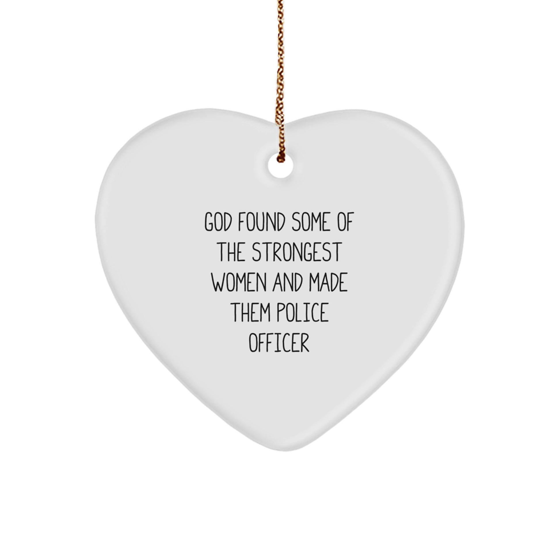 Gifts for Police Officers, Funny Heart Ornament, Heart Shaped White Color, Inspirational Gifts from Family for Christmas - Image 1