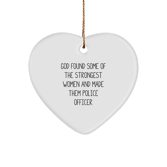 Gifts for Police Officers, Funny Heart Ornament, Heart Shaped White Color, Inspirational Gifts from Family for Christmas - Image 1
