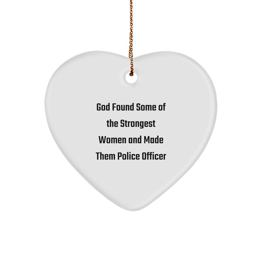 Funny Police Officer Heart Ornament Gifts from Family to Police Officer Men Women Friends - Image 1