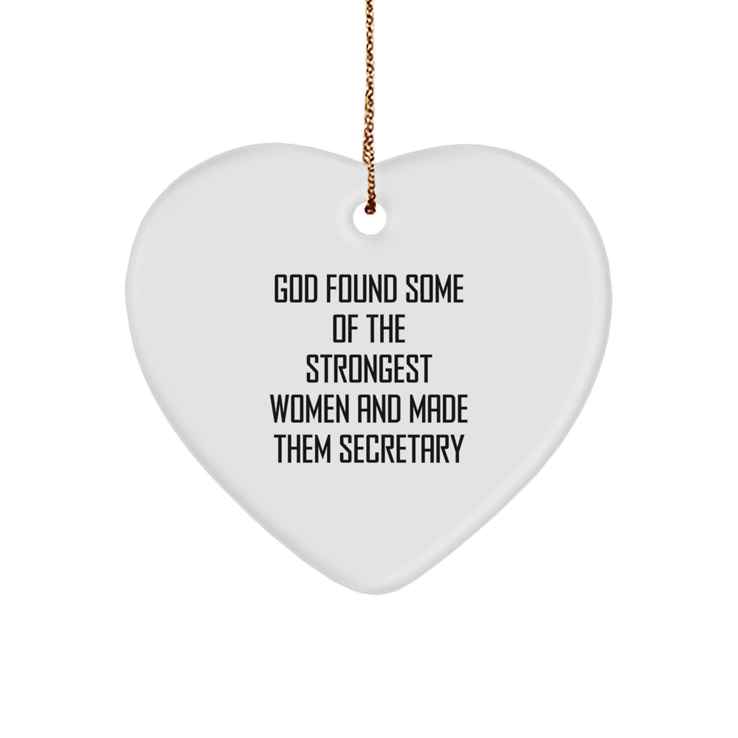 Funny Secretary Gifts from Women to Women - Heart Ornament with Inspirational Quote for Christmas Unique Gifts for Secretary - Image 1