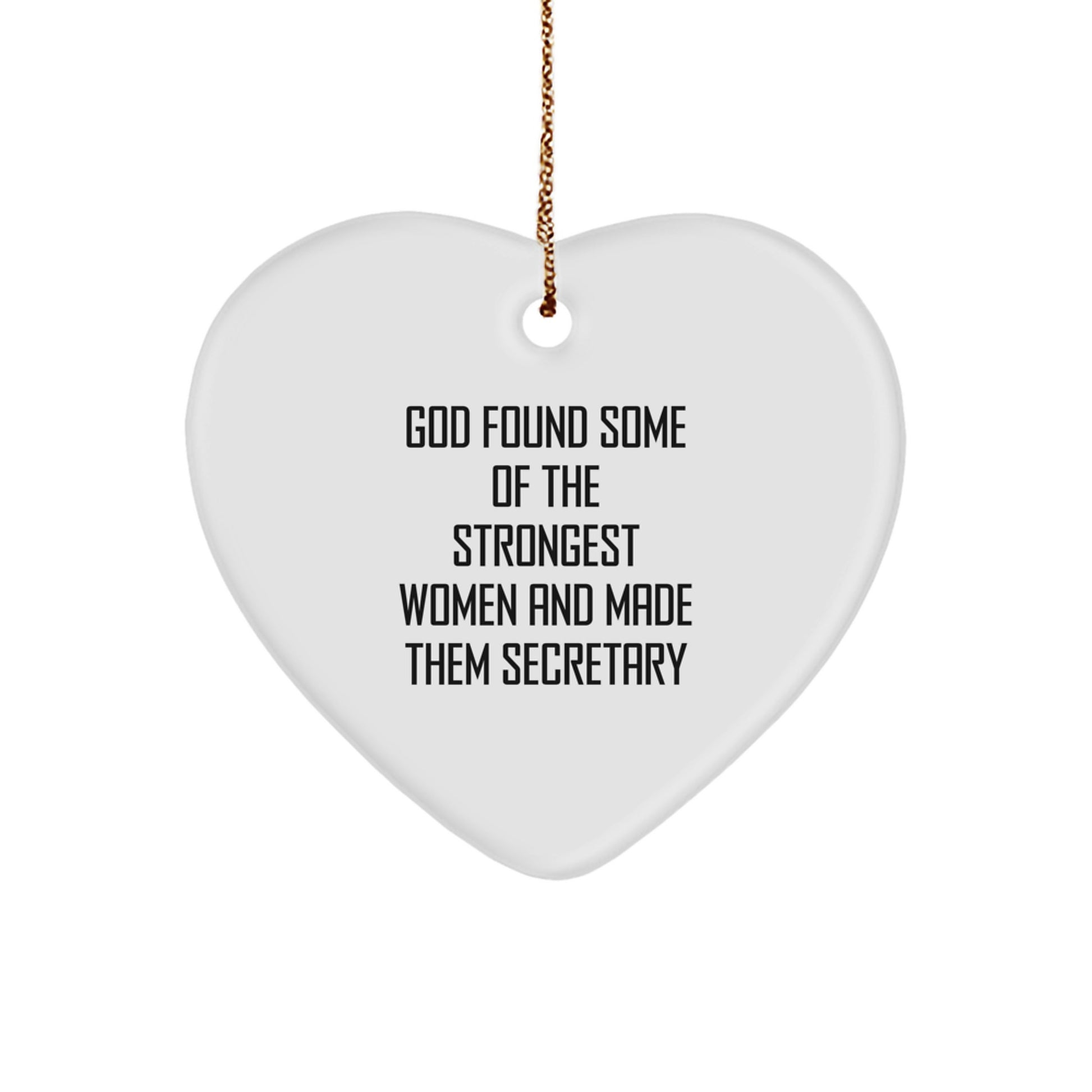 Funny Secretary Gifts from Women to Women - Heart Ornament with Inspirational Quote for Christmas Unique Gifts for Secretary - Image 1