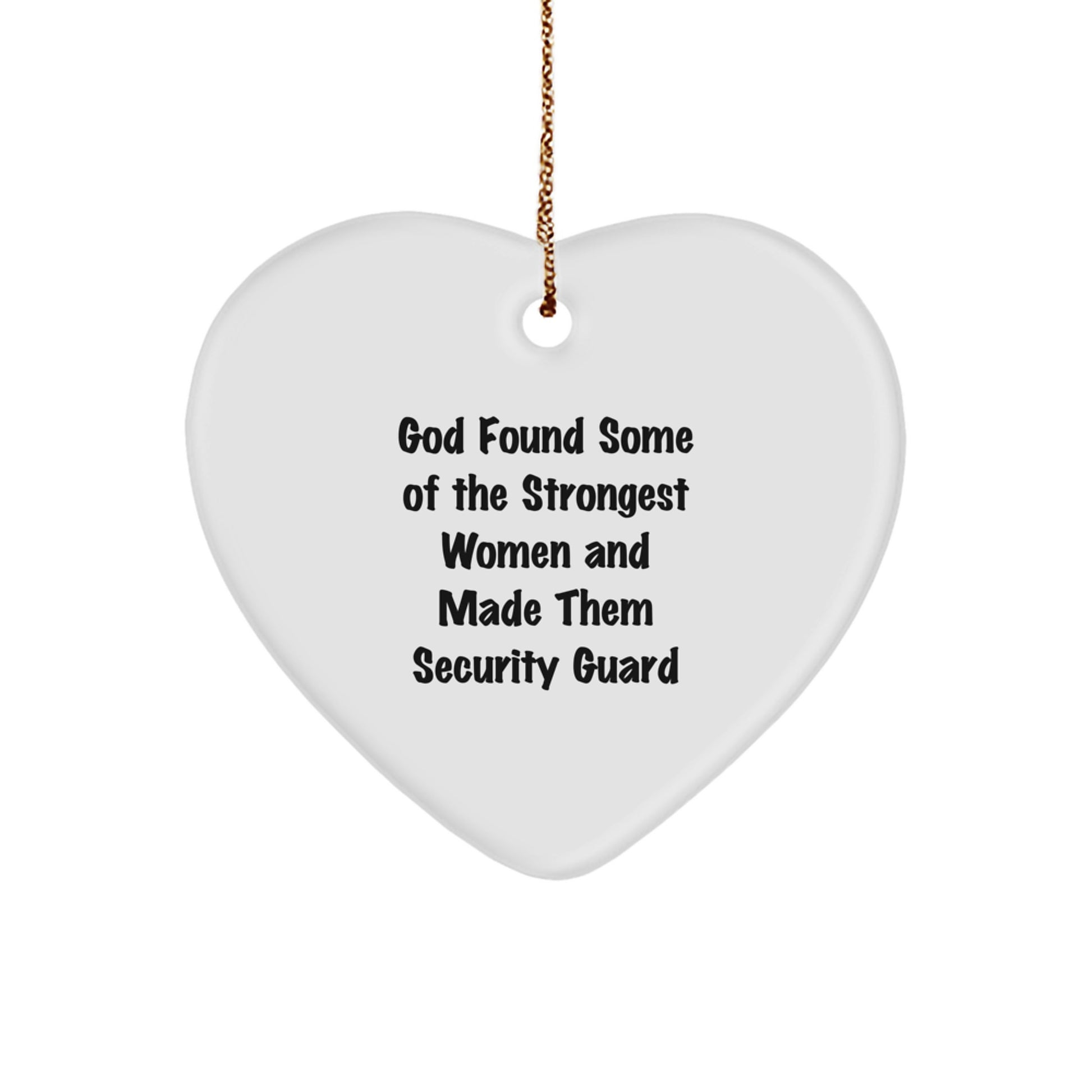 Funny Security Guard Heart Ornament Gifts from Men to Women Coworkers Family, Heart Shaped White MDF Sublimation Print, Inspirational Quote for Security Guard Christmas Unique Gifts - Image 1