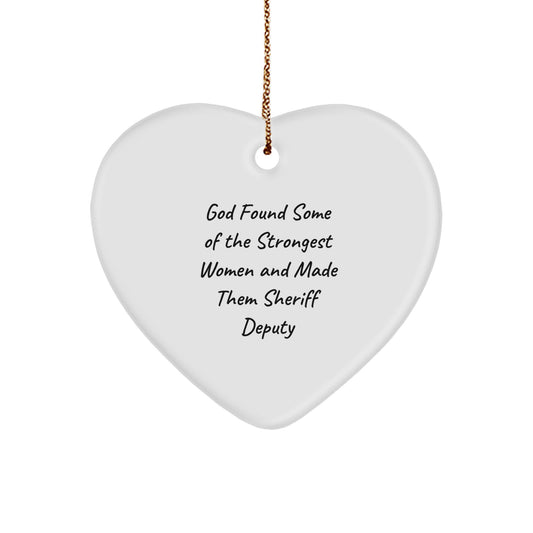 Funny Sheriff Deputy Gifts from Friends, Sheriff Deputy Heart Ornament, Christmas Unique Gifts for Sheriff Deputy - Image 1