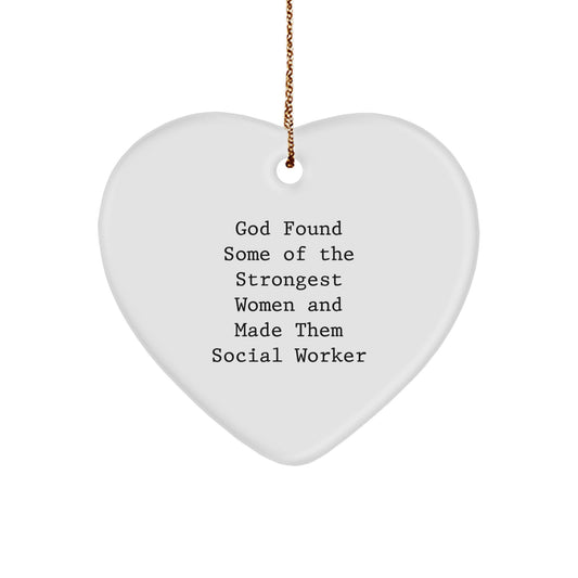 Funny Social Worker Gifts, Heart Ornament Quotes, Christmas Unique Gifts for Women from Men, Coworkers, Family - Image 1