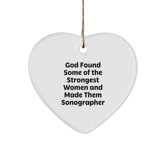 Funny Sonographer Gifts for Women - Heart Ornament for Christmas from Friends, Coworkers, Family - Inspirational Quote for Strong Women - Image 1