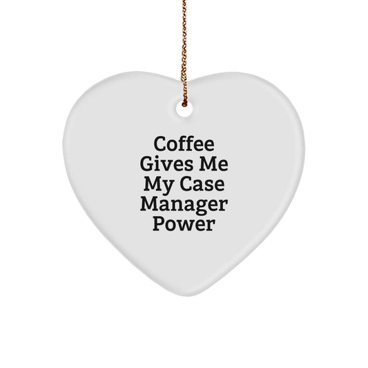 Funny Case Manager Gifts, Christmas Unique Gifts for Case Managers, Coffee Lover Heart Ornament, Gifts from Friends, Christmas Decorations for Case Managers - Image 1