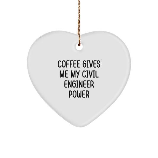 Funny Civil Engineer Gifts, Heart Ornament for Civil Engineer Friends, Christmas Unique Gifts from Coworkers to Civil Engineer Men - Image 1