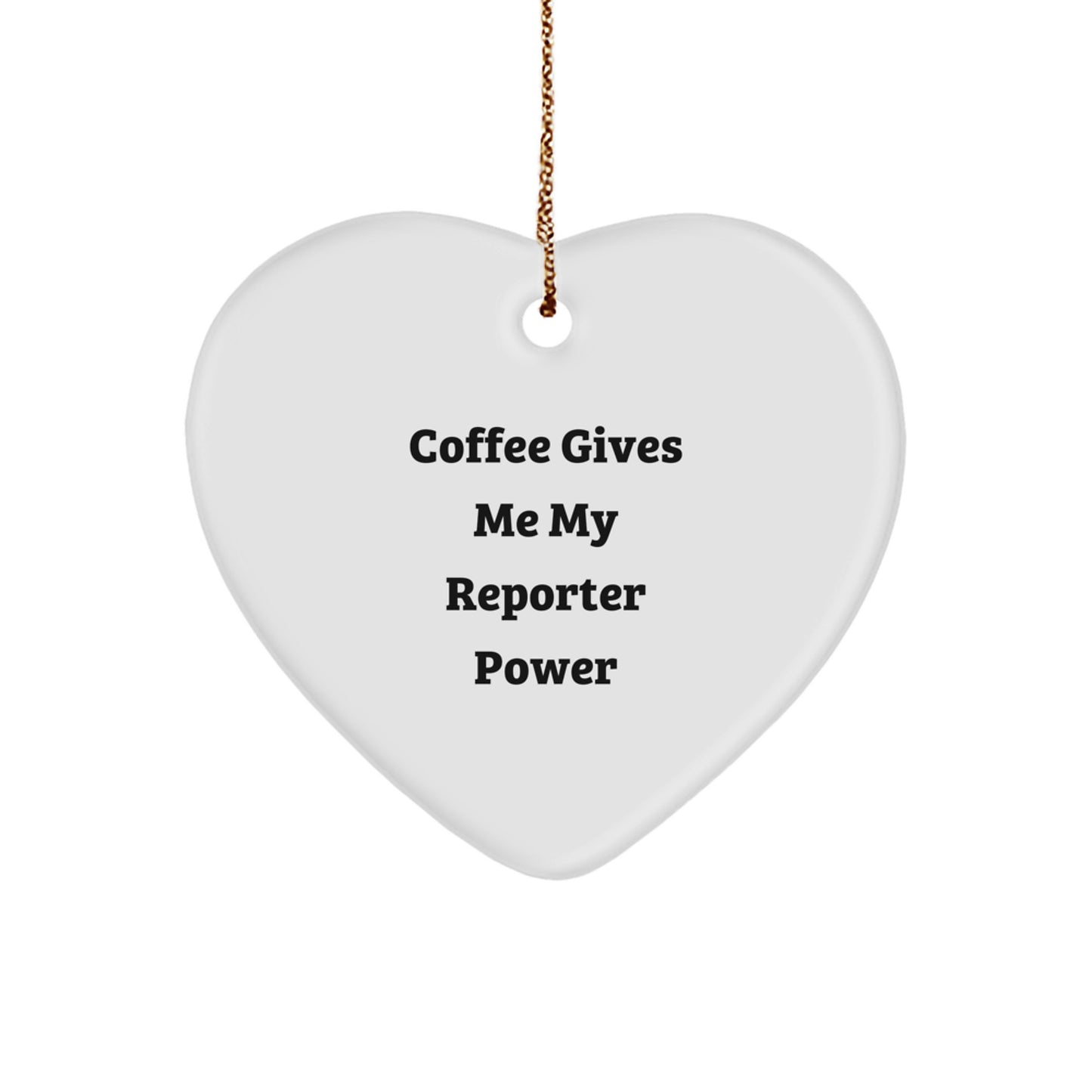 Funny Reporter Heart Ornament Gift for Him or Her, Christmas Unique Gifts from Friends, Coworkers, Family - Image 1