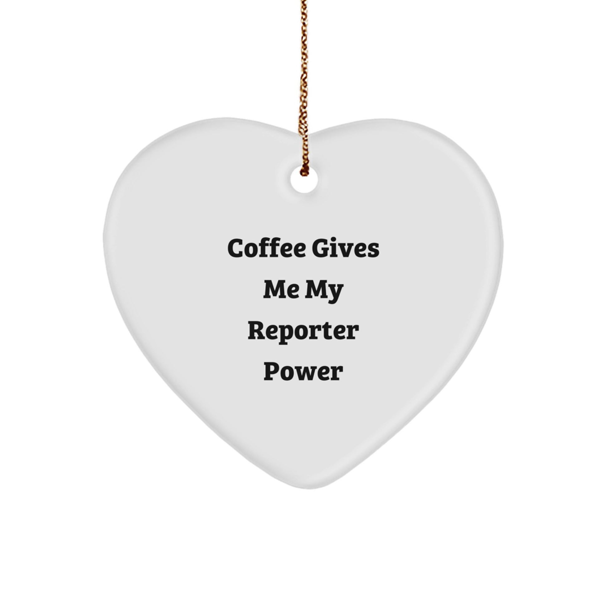 Funny Reporter Heart Ornament Gift for Him or Her, Christmas Unique Gifts from Friends, Coworkers, Family - Image 1