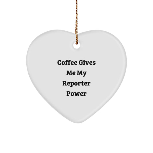 Funny Reporter Heart Ornament Gift for Him or Her, Christmas Unique Gifts from Friends, Coworkers, Family - Image 1