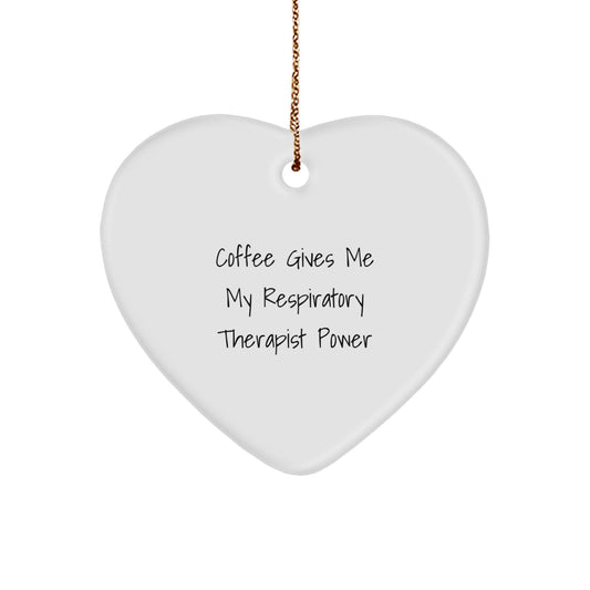 Funny Respiratory Therapist Heart Ornament Gifts from Men to Respiratory Therapist Friends at Christmas - Image 1