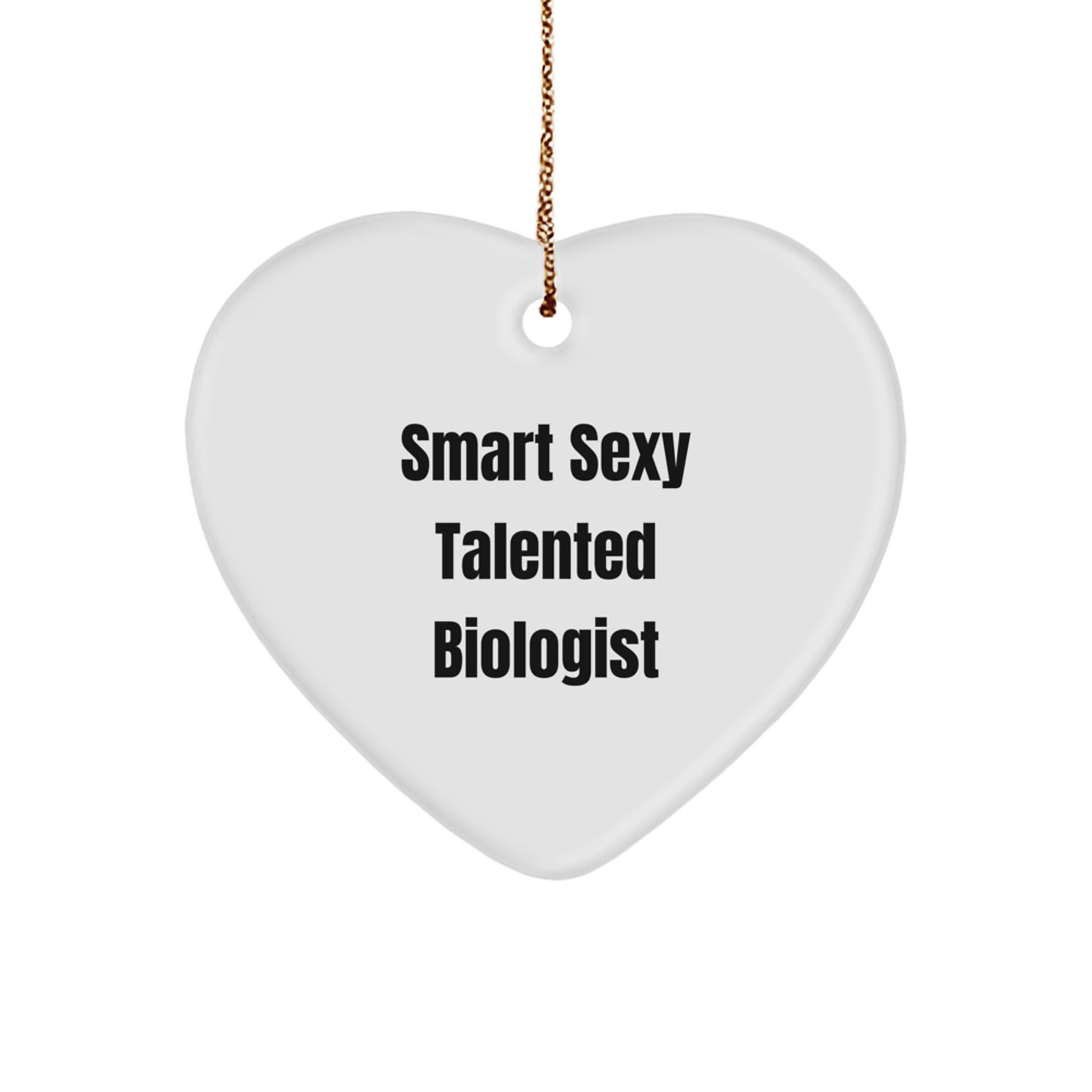 Smart Sexy Talented Biologist Christmas Unique Gift for Biologist Women Friends Family - Heart Ornament with Funny Quote - Image 1