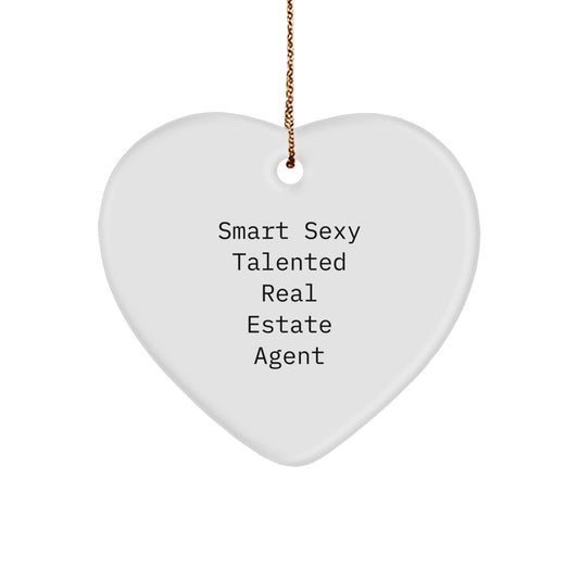 Smart Sexy Talented Real Estate Agent Heart Ornament Gifts for Christmas - Image 1