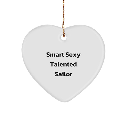 Funny Sailor Heart Ornament Gifts from Friends for Men on Christmas Unique - Image 1
