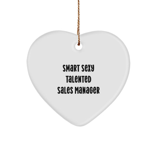 Funny Heart Ornaments for Sales Manager, Unique Christmas Unique Gifts from Friends, Funny Heart Ornaments for Sales Manager, Smart Sexy Talented Sales Manager Gifts - Image 1