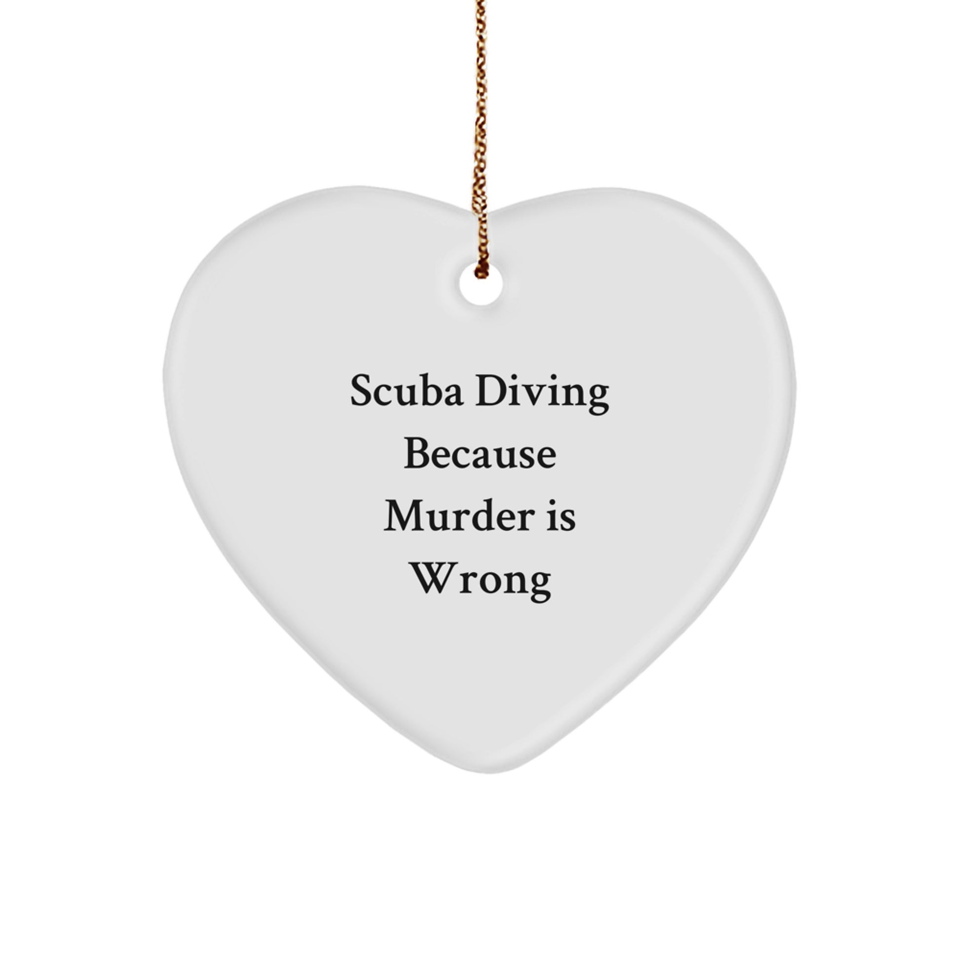 Funny Scuba Diving Heart Ornament Gifts from Men to Scuba Diving Friends for Christmas Unique Gifts - Image 1