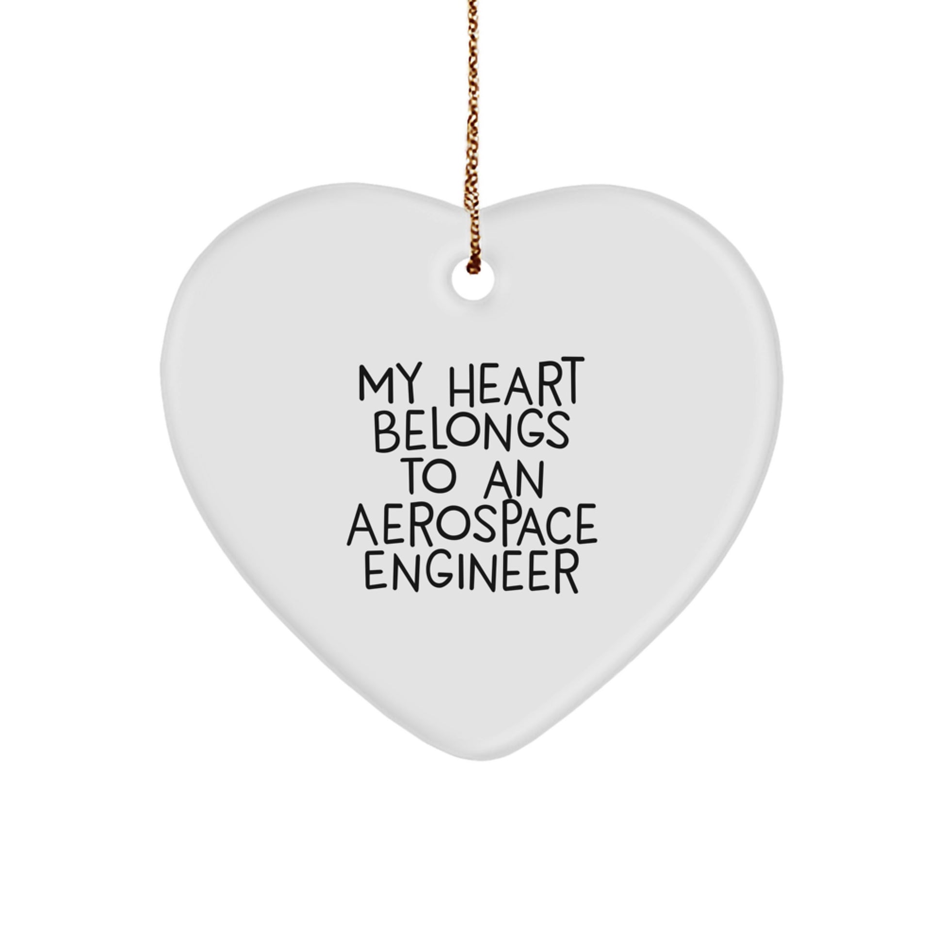 Funny Aerospace Engineer Gifts from Men to Women - My Heart Belongs To An Aerospace Engineer Heart Ornament, Christmas Unique Gifts for Aerospace Engineers - Image 1