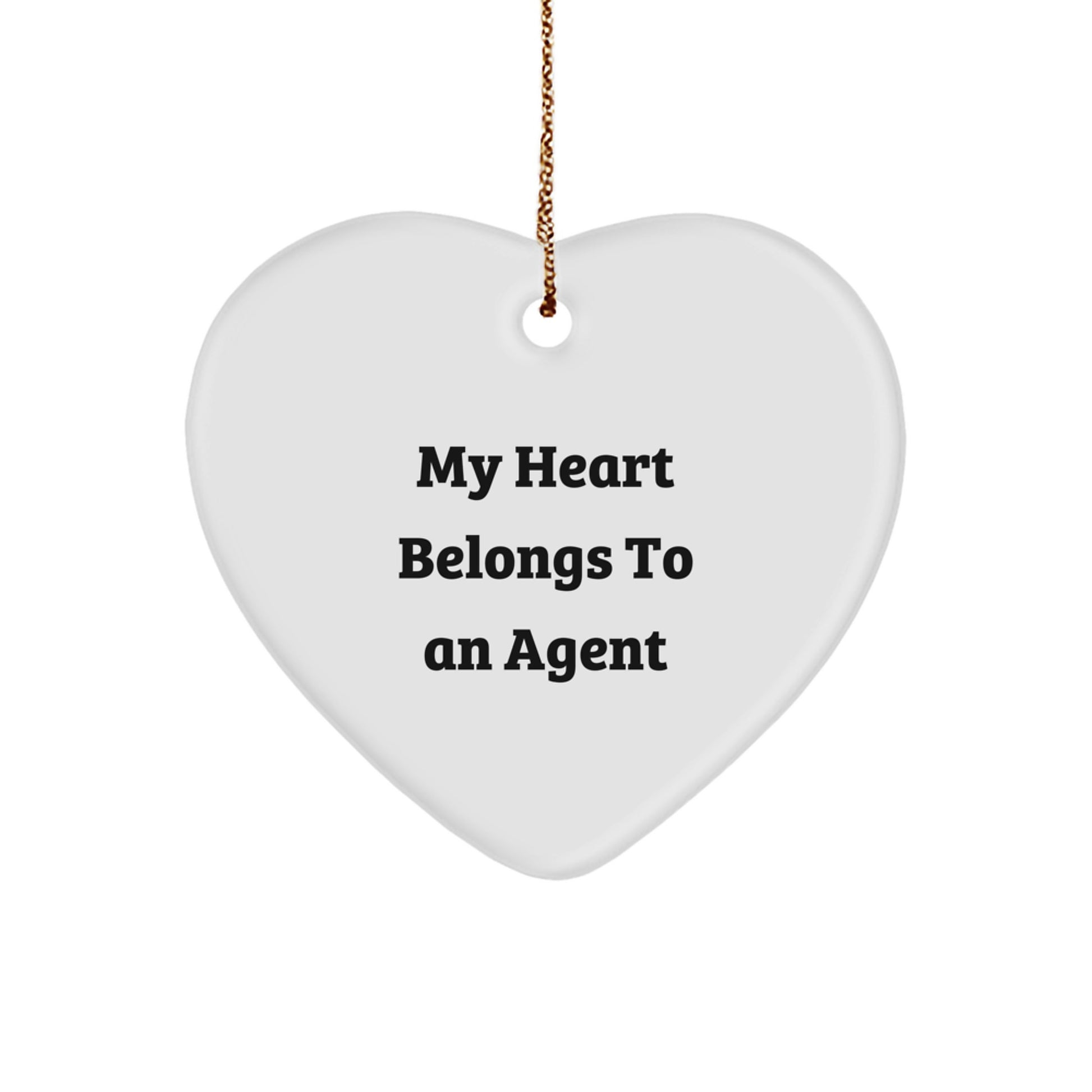 Funny Agent Heart Ornament Gifts for Agent, Christmas Unique Gifts from Friends, Funny Agent Quote Heart Shaped Ornament - Image 1
