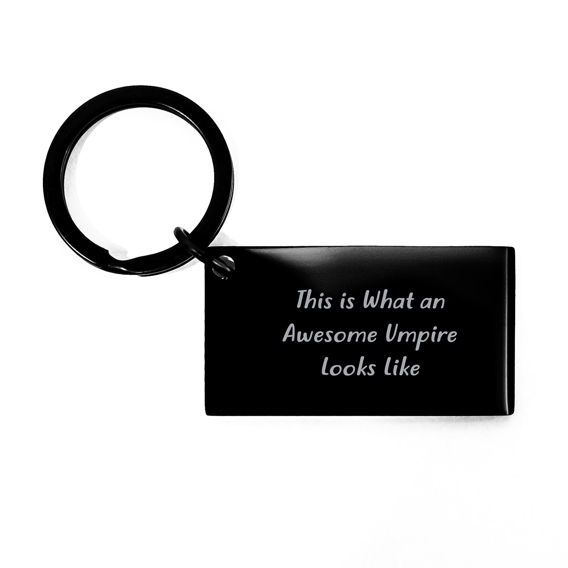Umpire Gifts from Friends - This Is What An Awesome Umpire Looks Like - Black Stainless Steel Keychain for Birthday - Image 1