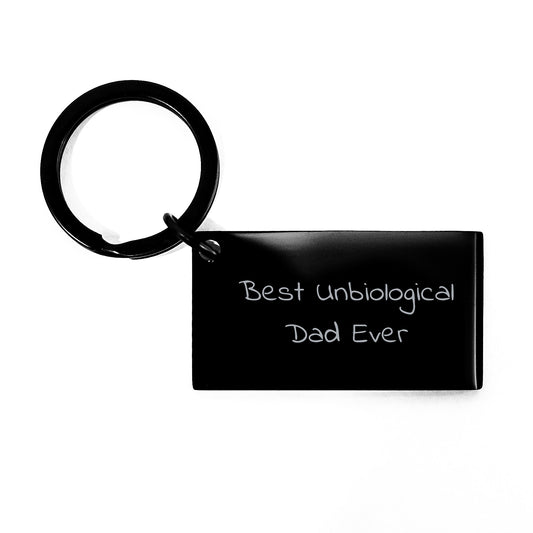 Funny Unbiological Dad Gifts from Men to Unbiological Dad - Best Unbiological Dad Ever Keychain for Christmas Unique Presents - Image 1