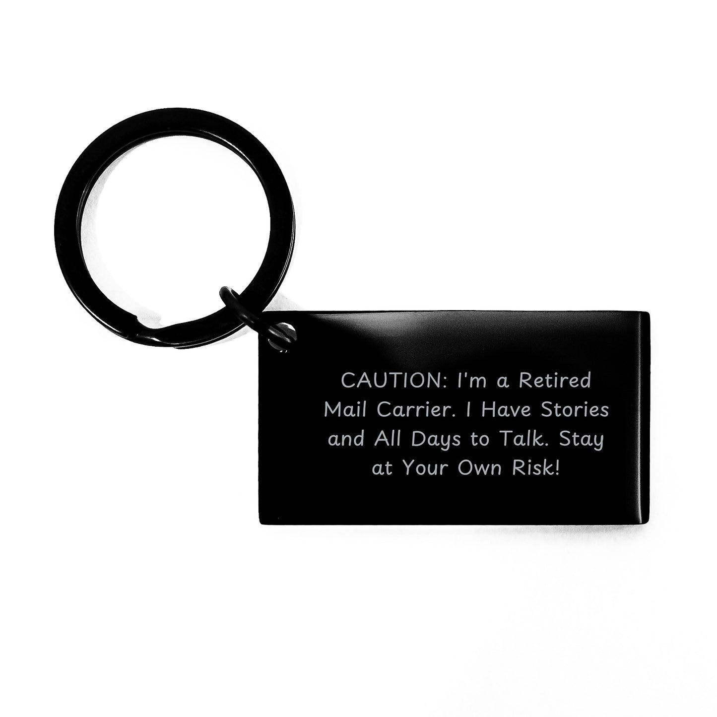 Funny Mail Carrier Keychain Gifts for Men, Women, and Friends, 'Caution: I'm A Retired Mail Carrier... - Image 1