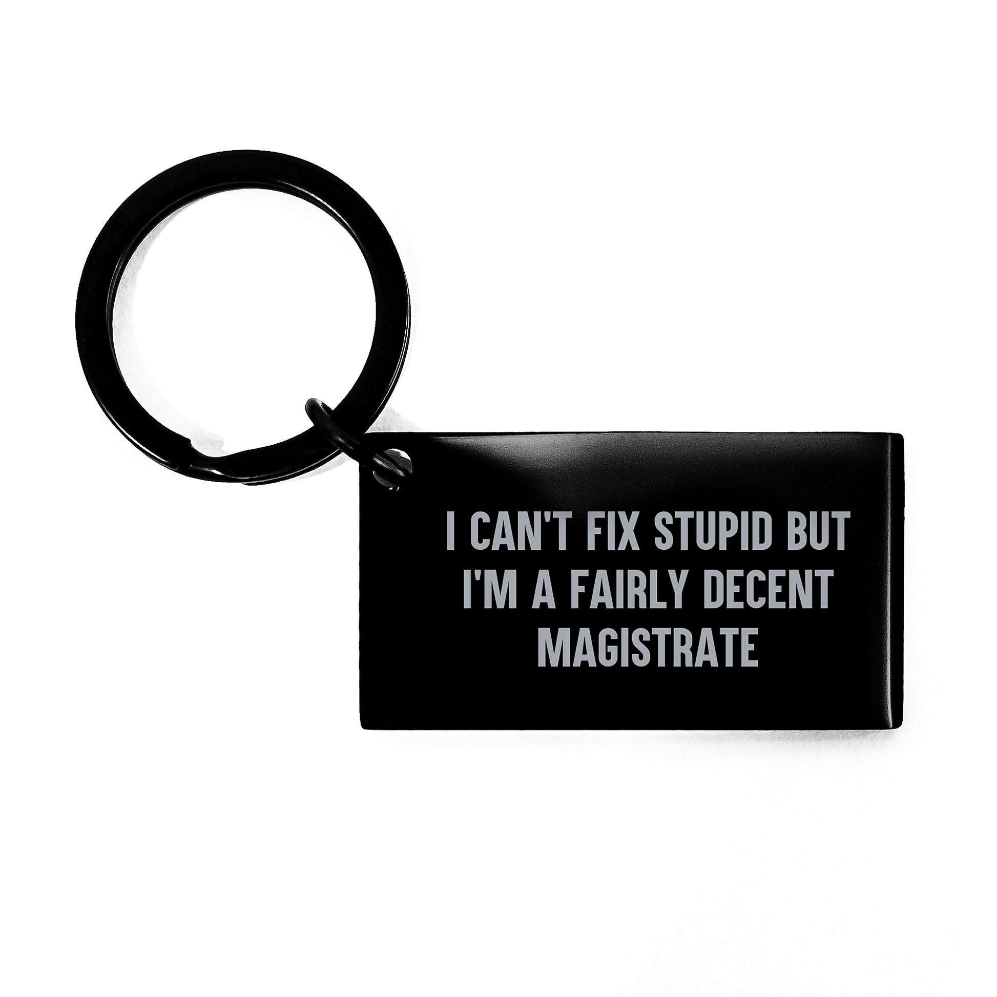 Magistrate Keychain Gifts for Men Funny Quote I Can't Fix Stupid But I'm A Fairly Decent Magistrate, Birthday Unique Gifts from Friends to Magistrate - Image 1