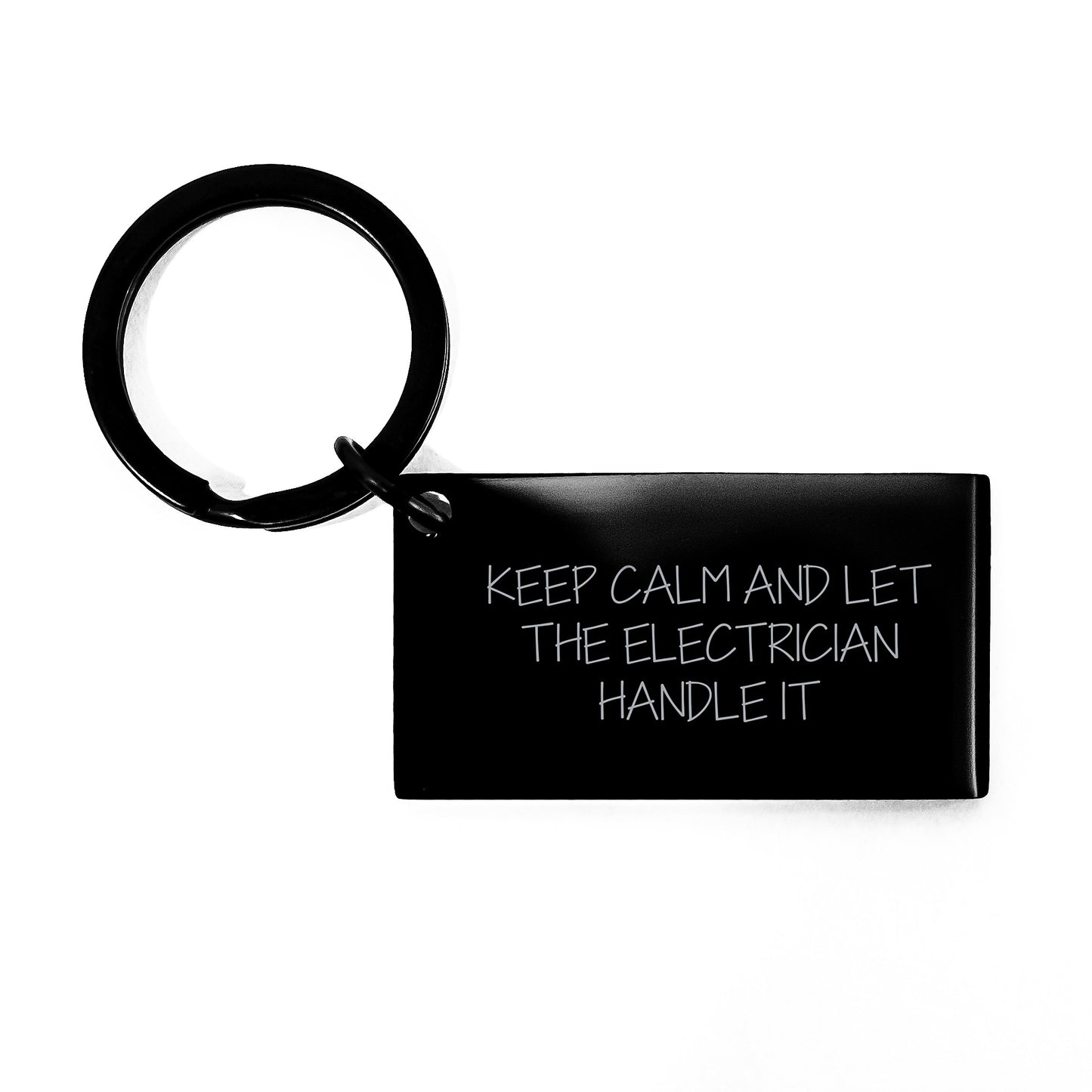 Funny Electrician Keychain Gifts for Men, Christmas Unique Keychain for Electrician Friends, 'Keep Calm And Let The Electrician Handle It' Keychain from Coworkers - Image 1