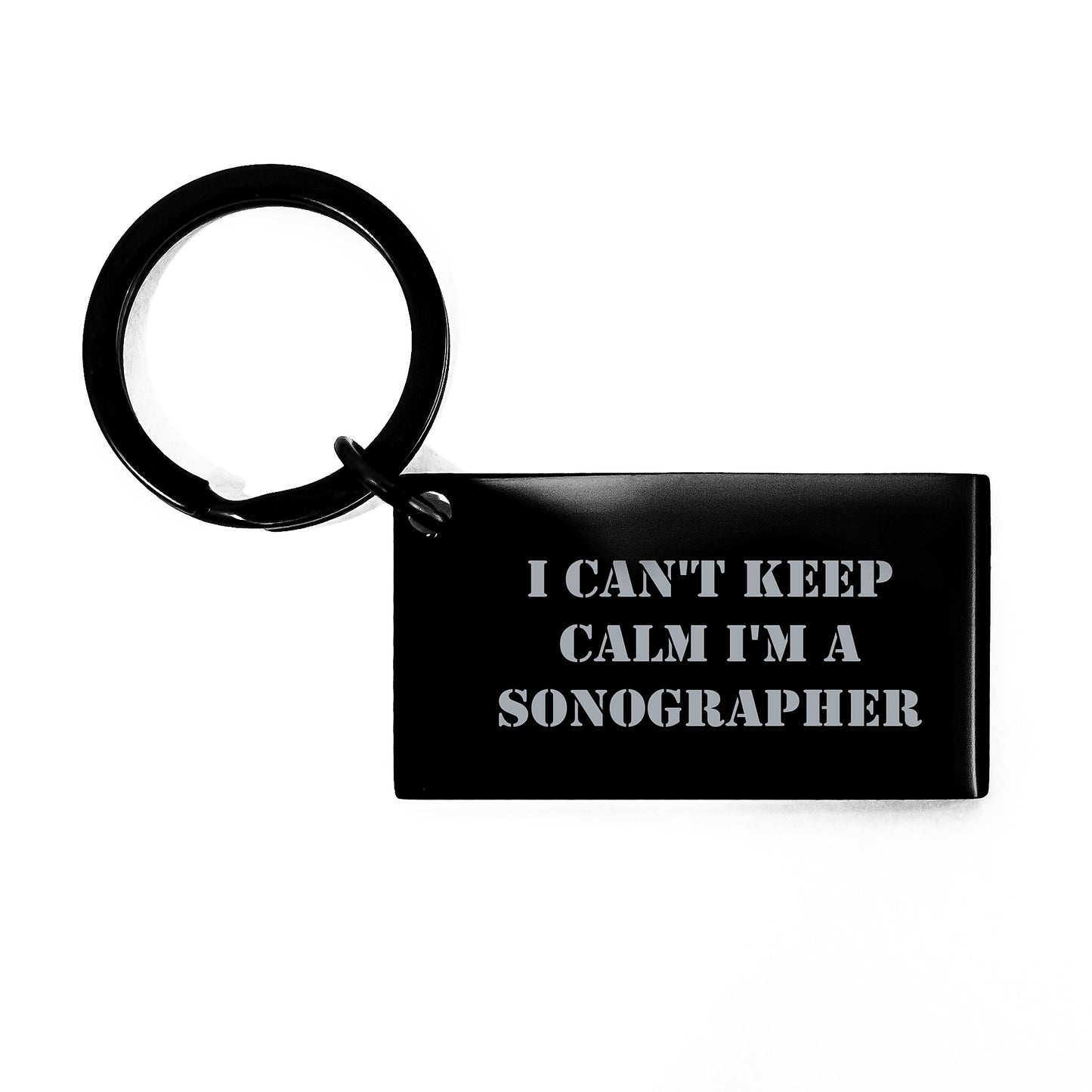Funny Inspirational Sonographer Gifts from Men to Sonographer Friends Unique Christmas Keychain I 'Can't Keep Calm I'm A Sonographer' - Image 1