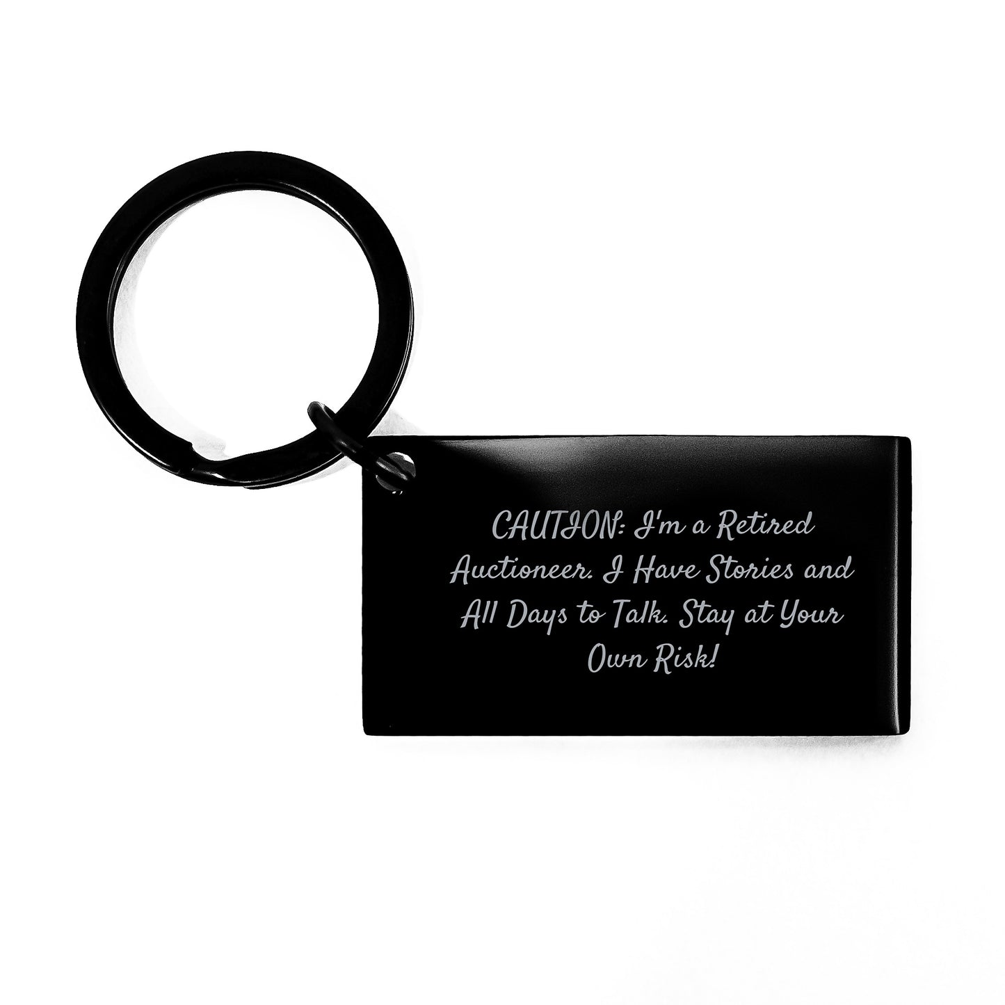 Funny Auctioneer Gifts for Men - Engraved Keychain with Quote - Unique Christmas Unique Gifts from Friends, Family, Coworkers - Retired Auctioneer Keychain - Image 1