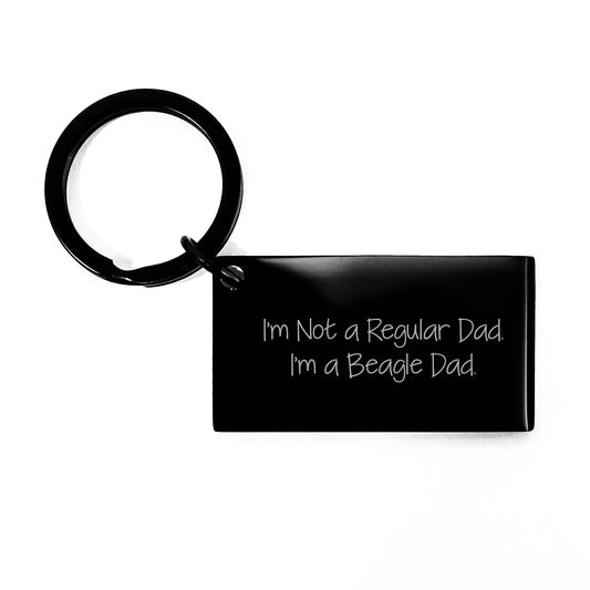 Beagle Dad Keychain Gifts from Family for Beagle Dog Graduation, I'm Not A Regular Dad. I'm A Beagle Dad. Funny Keychain for Men, Friends, Coworkers, Family - Image 1