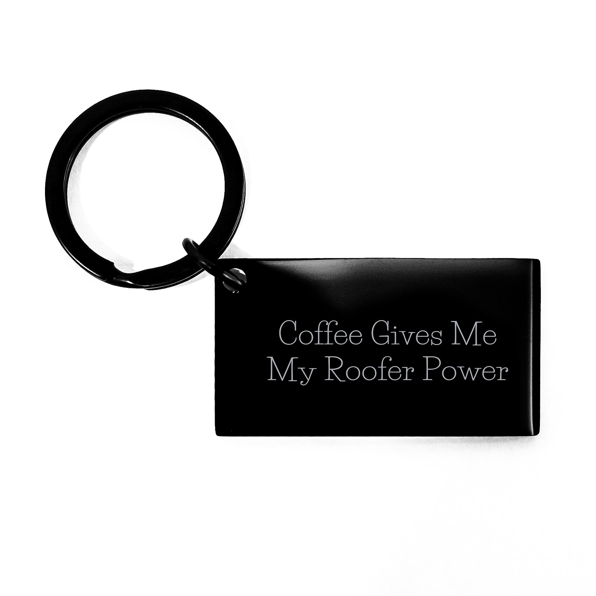Funny Roofer Gifts for Men, Keychain with 'Coffee Gives Me My Roofer Power', Christmas Unique Gifts from Friends, Coworkers, Family - Image 1