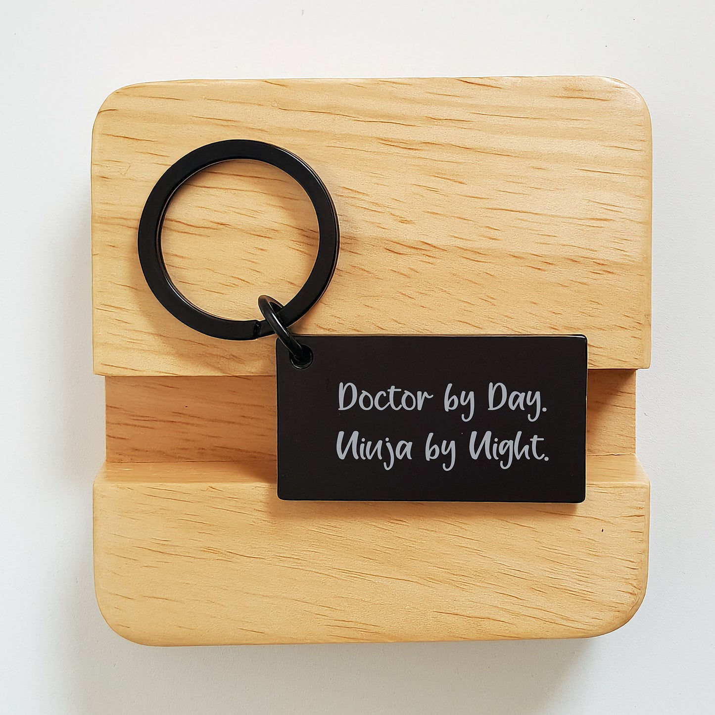 Funny Doctor Gifts for Him, Keychain Quote 'Doctor By Day Ninja By Night' Christmas Unique Presents for Men from Family - Image 2