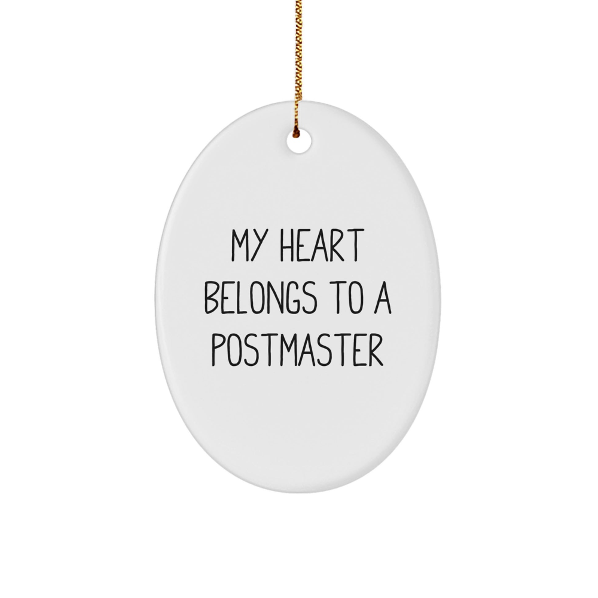 Funny Postmaster Christmas Oval Ornament Gifts for Men from Friends, Inspirational Quote Decor for Home Office - Image 1