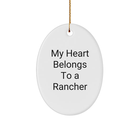 Funny Rancher Oval Ornament Gifts for Him from Coworkers or Family - Christmas Unique Rancher Presents - Image 1