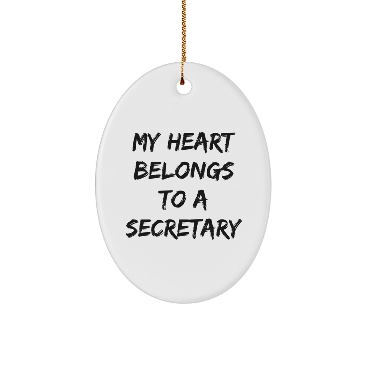 Funny Secretary Oval Ornament Gifts from Men to Secretary Friends for Christmas Unique Secretary - Image 1