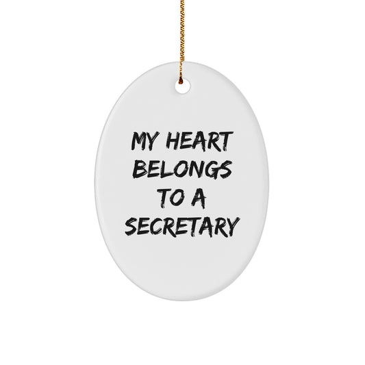 Funny Secretary Oval Ornament Gifts from Men to Secretary Friends for Christmas Unique Secretary - Image 1