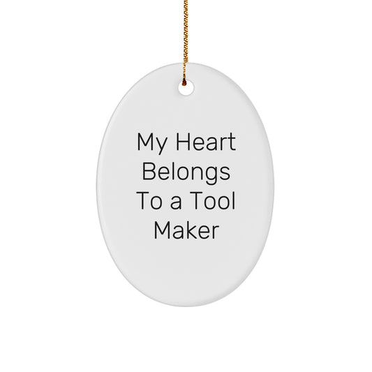 Funny Tool Maker Gifts from Family to Friends on Christmas Unique Oval Ornament - Image 1