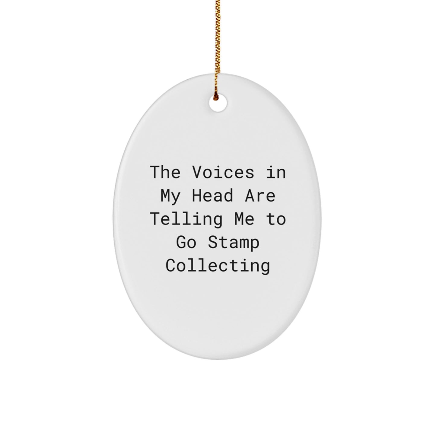 Funny Stamp Collecting Oval Ornament Gifts for Stamp Collecting Enthusiasts from Friends at Christmas - Image 1