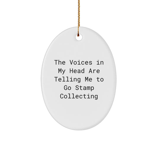 Funny Stamp Collecting Oval Ornament Gifts for Stamp Collecting Enthusiasts from Friends at Christmas - Image 1