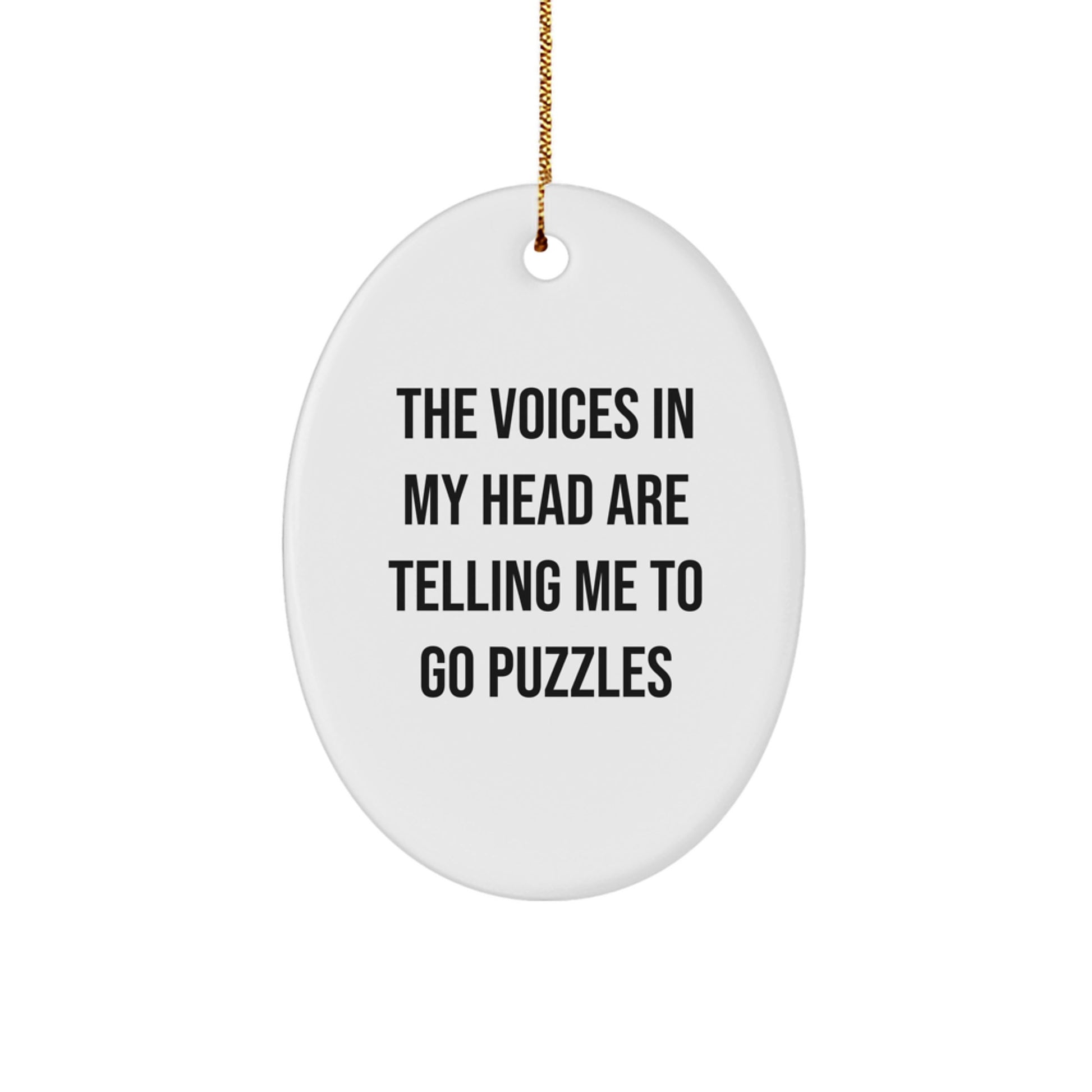 Funny Puzzles Oval Ornament Gifts from Friends for Puzzles Enthusiasts, Oval Shaped Christmas Unique Ornaments - Image 1