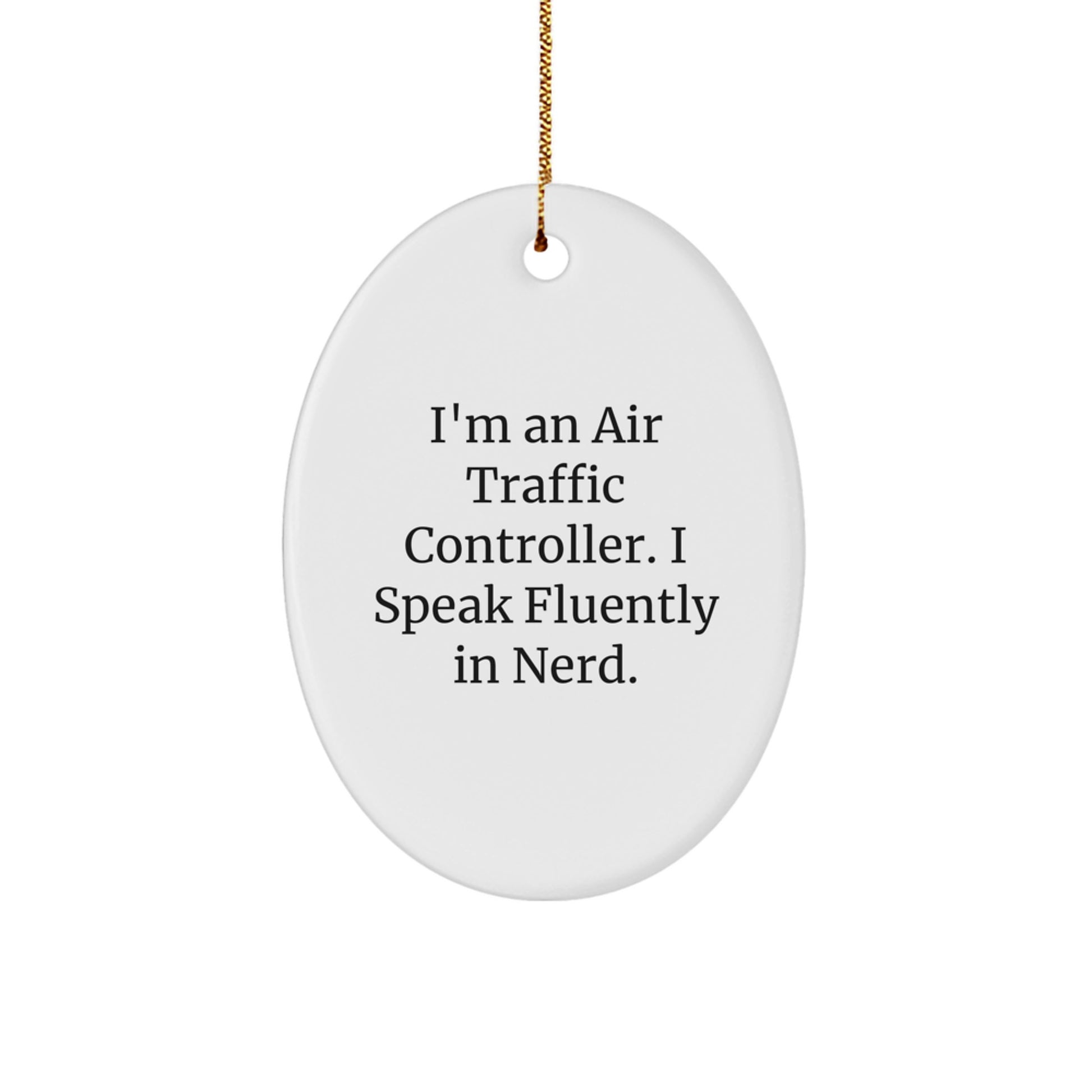 Air Traffic Controller Gifts for Him Unique Oval Ornaments Christmas Memorable Presents from Friends - Image 1