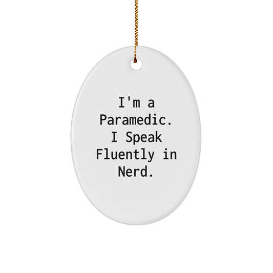 Funny Rescue Worker Christmas Oval Ornament Gifts for Rescue Worker Men from Family and Friends - Image 1