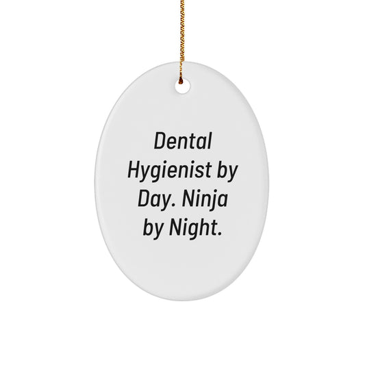 Funny Dental Hygienist Gifts from Friends Oval Ornament Christmas Memorable Presents for Dental Hygienist Men Women Coworkers - Image 1