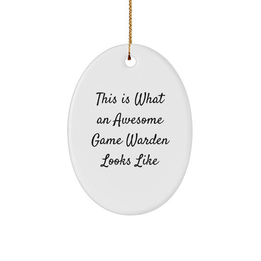 Funny Game Warden Gifts from Friends - Awesome Oval Ornament for Christmas Unique Gifts - Image 1