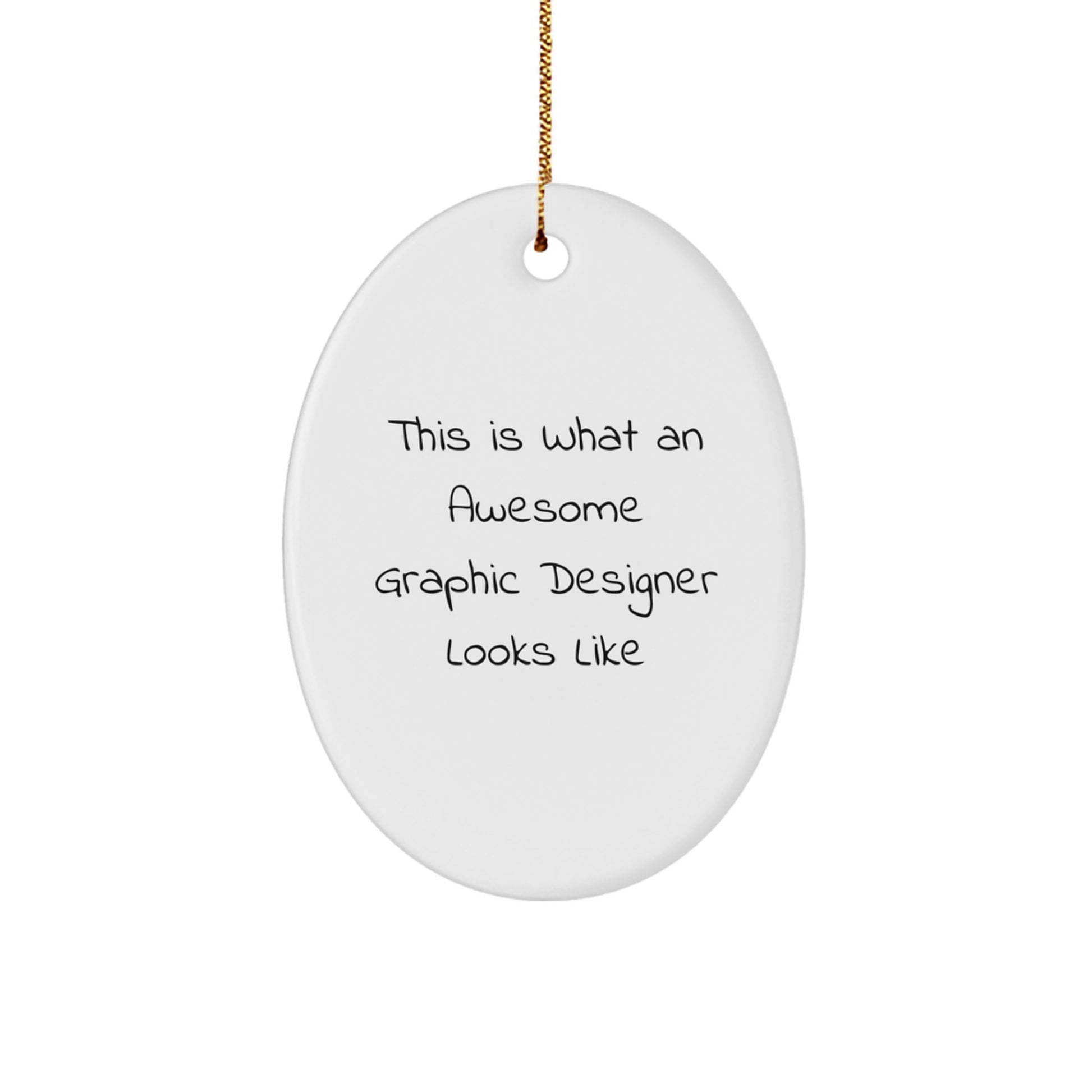 Funny Inspirational Graphic Designer Gifts from Men to Friends on Oval Ornament Christmas Unique Presents - Image 1