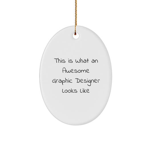 Funny Inspirational Graphic Designer Gifts from Men to Friends on Oval Ornament Christmas Unique Presents - Image 1