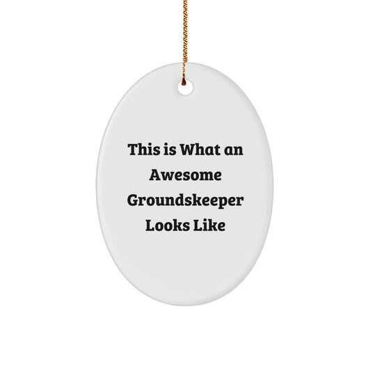 Funny groundskeeper Oval Ornament Gifts from Friends and Family for Christmas, This Is What An Awesome groundskeeper Looks Like - Image 1