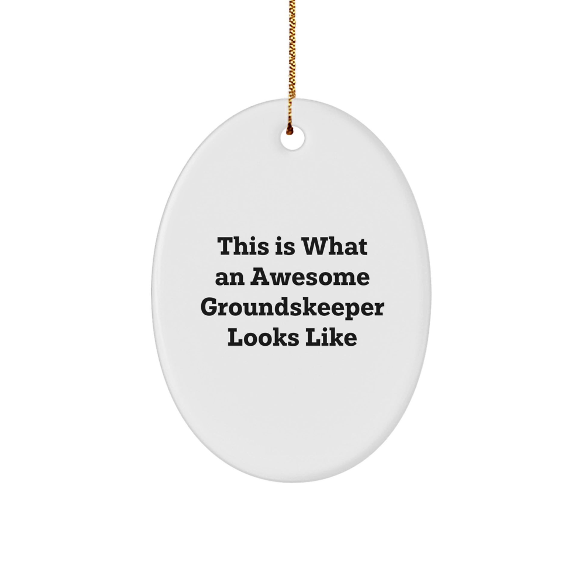 Funny groundskeeper Gifts for Men - Oval Ornament This Is 'Awesome' groundskeeper Looks Like, Christmas Unique Gifts from Friends - Image 1