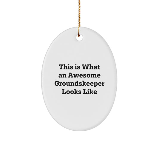 Funny groundskeeper Gifts for Men - Oval Ornament This Is 'Awesome' groundskeeper Looks Like, Christmas Unique Gifts from Friends - Image 1